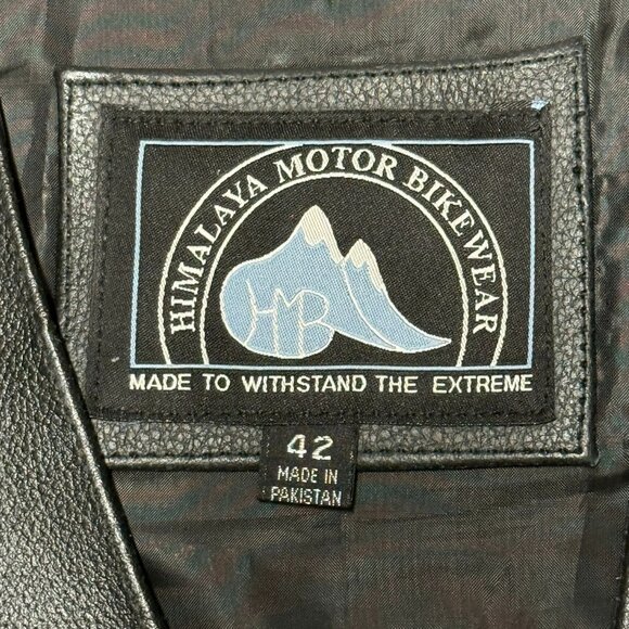 Himalaya Motorbike Wear Black Genuine Leather Vest Size 42 Side Lace Snap Close - Picture 2 of 12